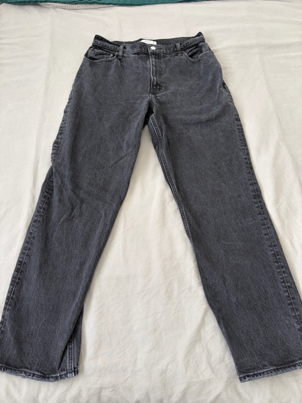 Abercrombie & Fitch Women's Black Washed Straight-Leg Jeans